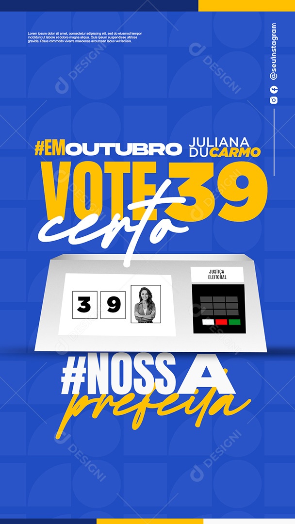 Story Política Vote Certo Social Media PSD Editável