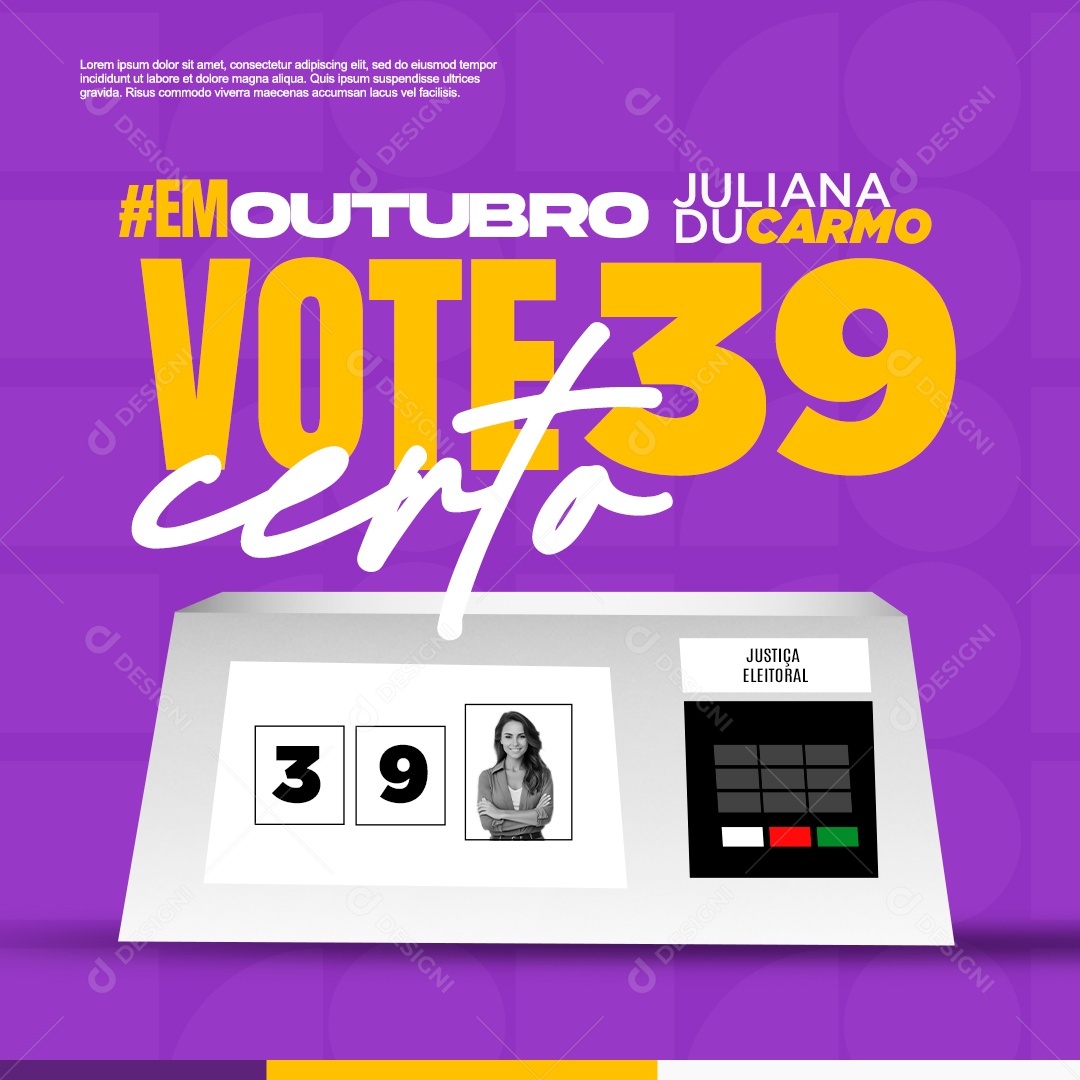 Política Vote Certo Social Media PSD Editável