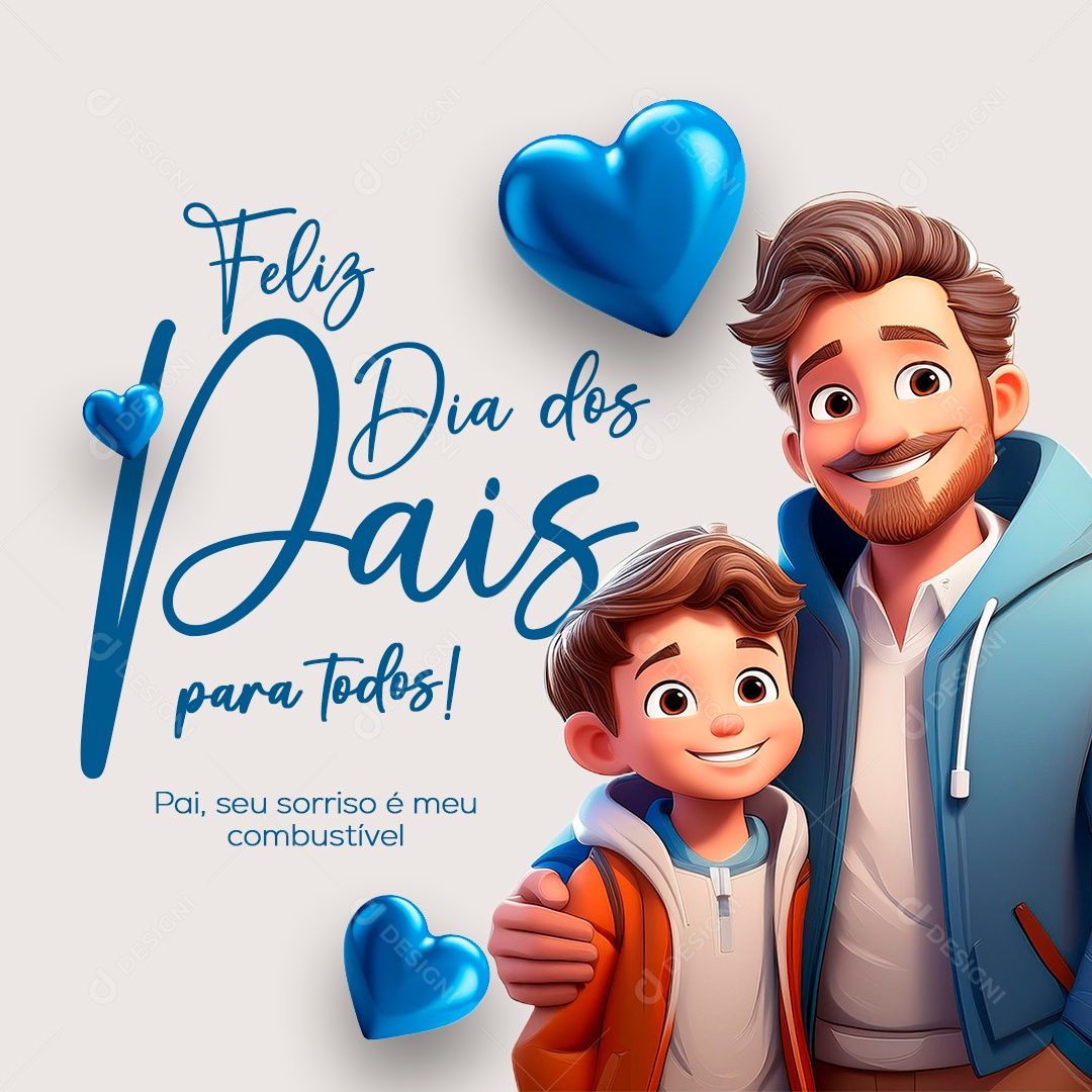 Feliz Dia Dos Pais 11 de Agosto Social Media PSD Editável