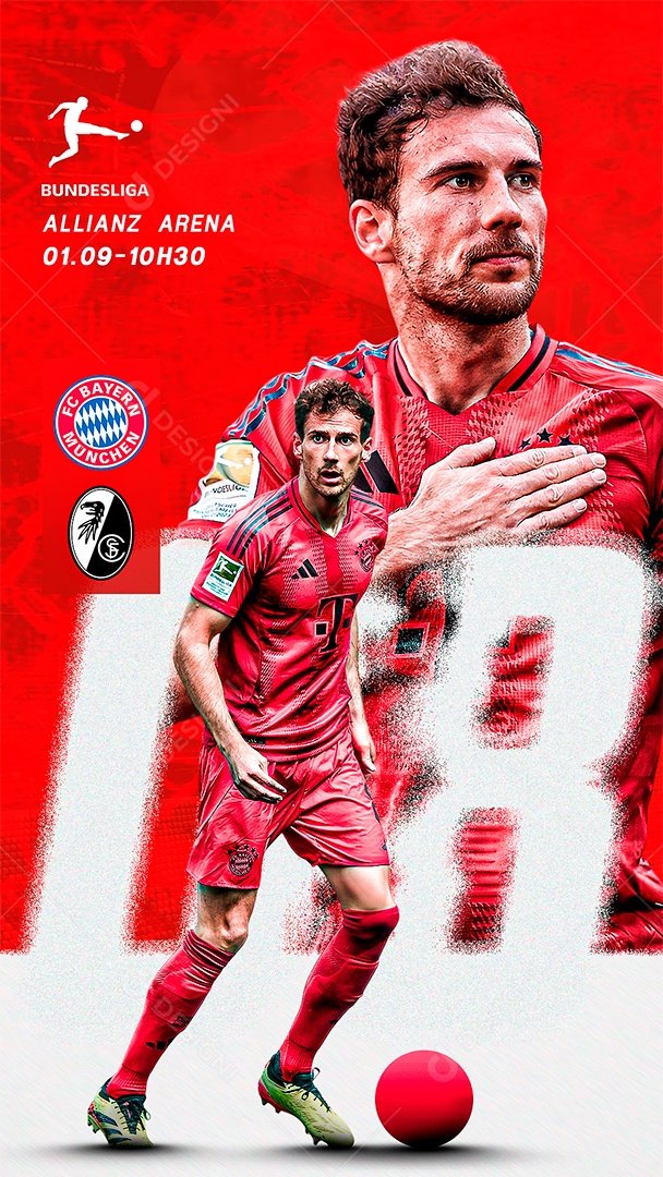 Flyer Matchday Jogador De Futebol Social Mídia PSD Editável