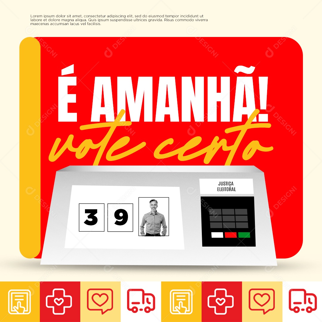 Política Vote Certo Social Media PSD Editável