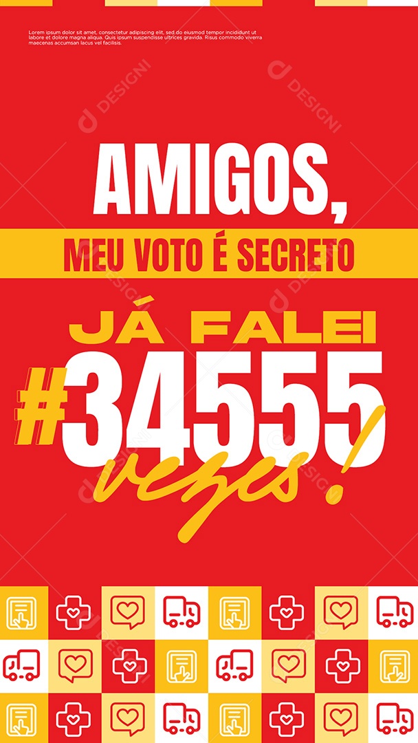 Story Política Meu Voto é Secreto Social Media PSD Editável