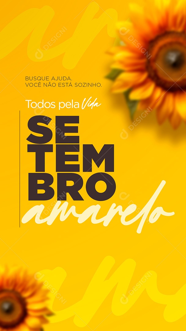Story Setembro Amarelo Todos Pela Vida Social Media PSD Editável