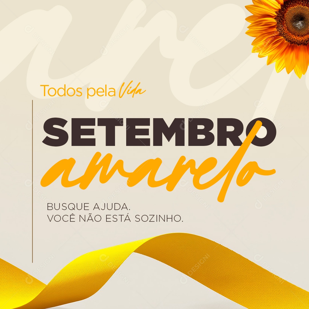 Setembro Amarelo Todos Pela Vida Social Media PSD Editável