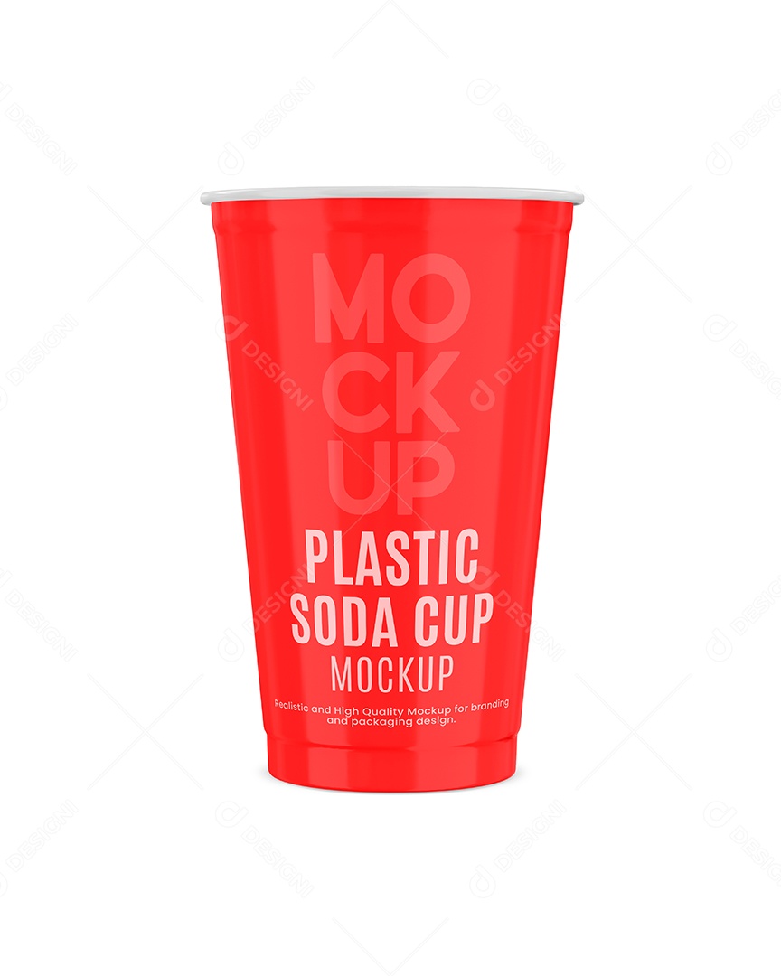 Copo De Plástico De Refrigerante Mockup PSD Editável