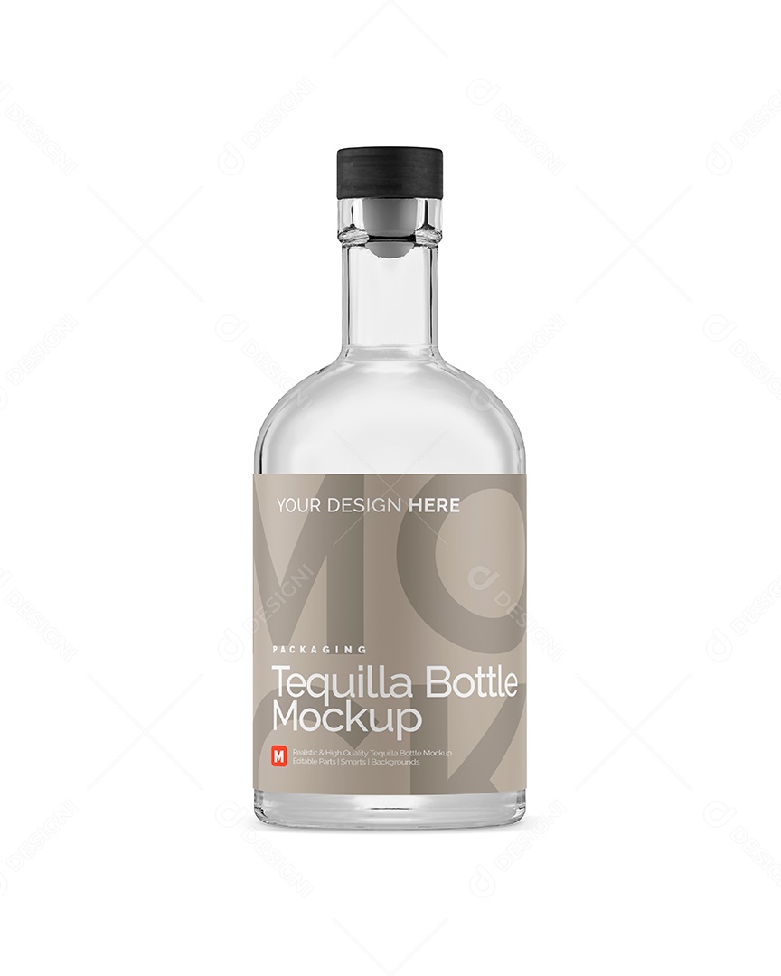 Garrafa De Tequila Mockup PSD Editável