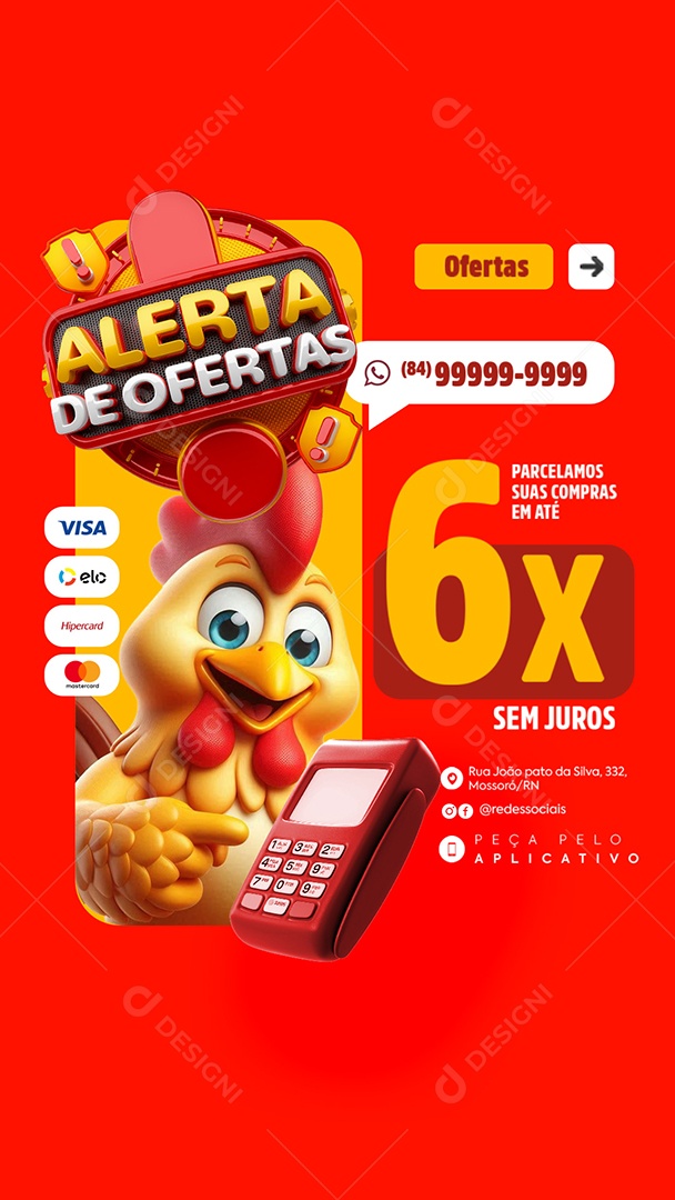 Story Supermercado Alerta de Ofertas Parcelamos suas Compras Social Media PSD Editável