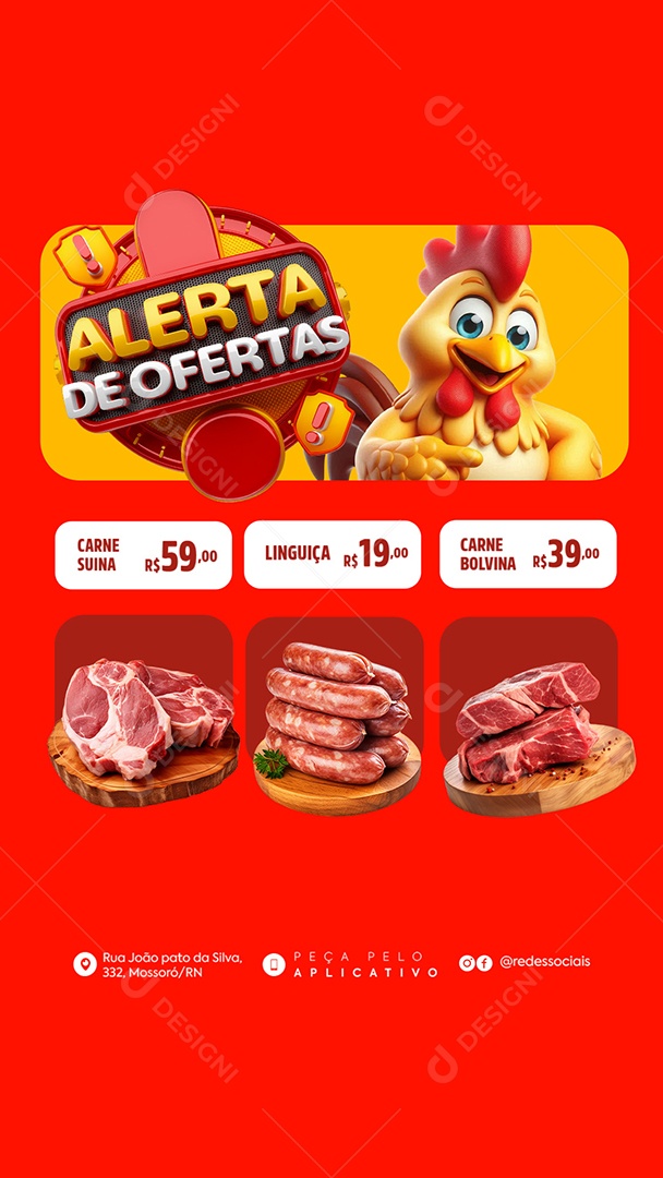 Story Supermercado Alerta de Ofertas Social Media PSD Editável