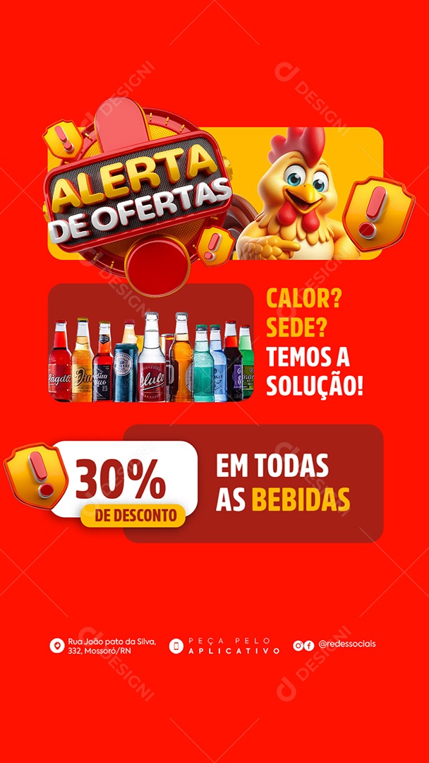 Story Supermercado Alerta de Ofertas Calor Sede Temos a Solução Social Media PSD Editável