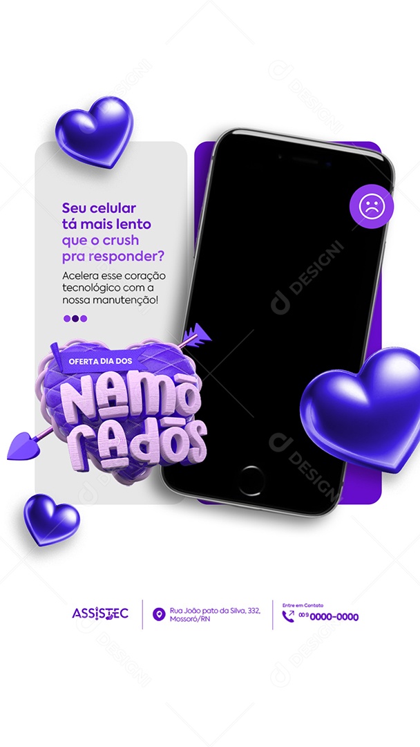 Story Assistência Técnica Oferta Dia dos Namorados Manutenção Social Media PSD Editável