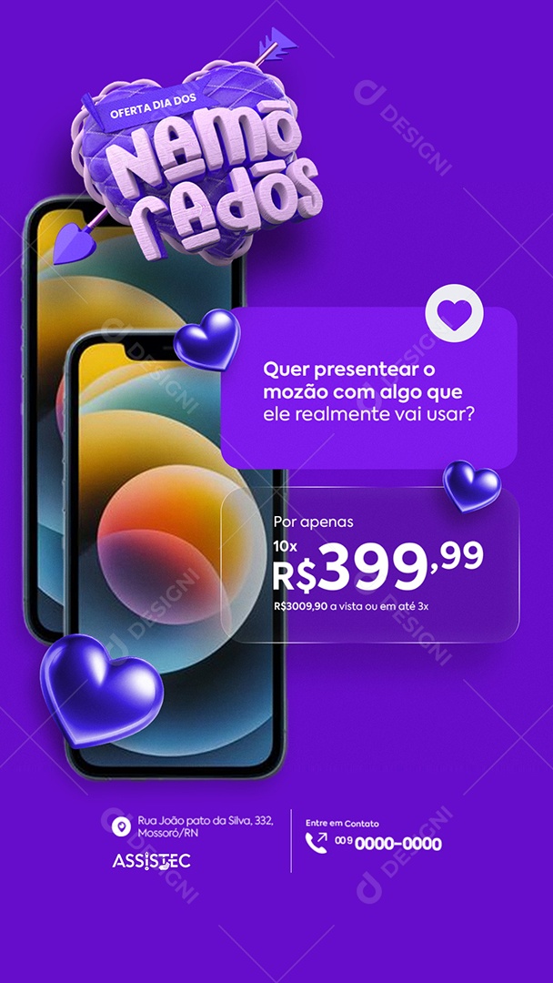 Story Assistência Técnica Oferta Dia dos Namorados Quer Presentear o Mozão Social Media PSD Editável