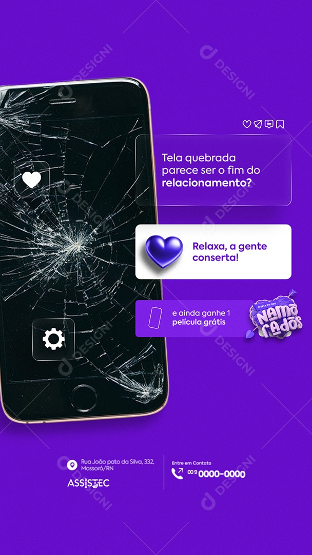 Story Support Workout Valentines Day Screen Broken Social Media PSD Editable