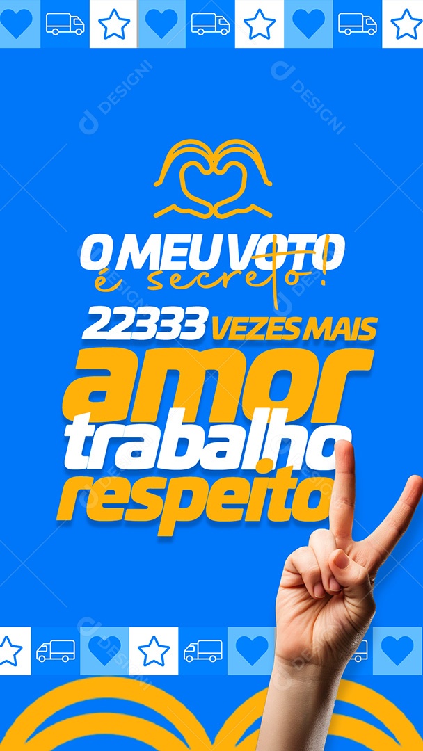 Story Política Meu Voto é Secreto Social Media PSD Editável