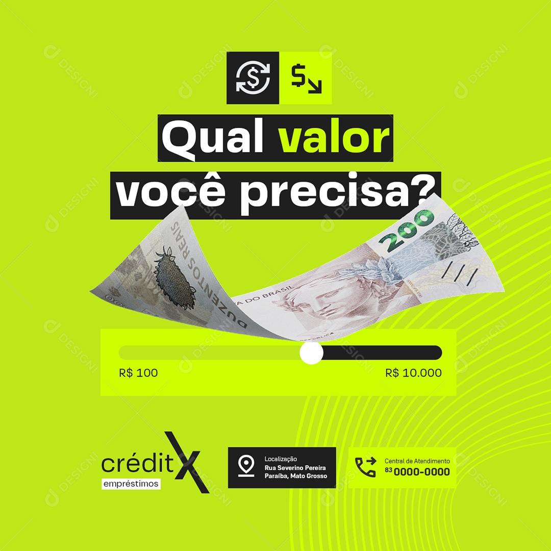 Perfil Empréstimo Qual Valor Você Precisa Social Media PSD Editável