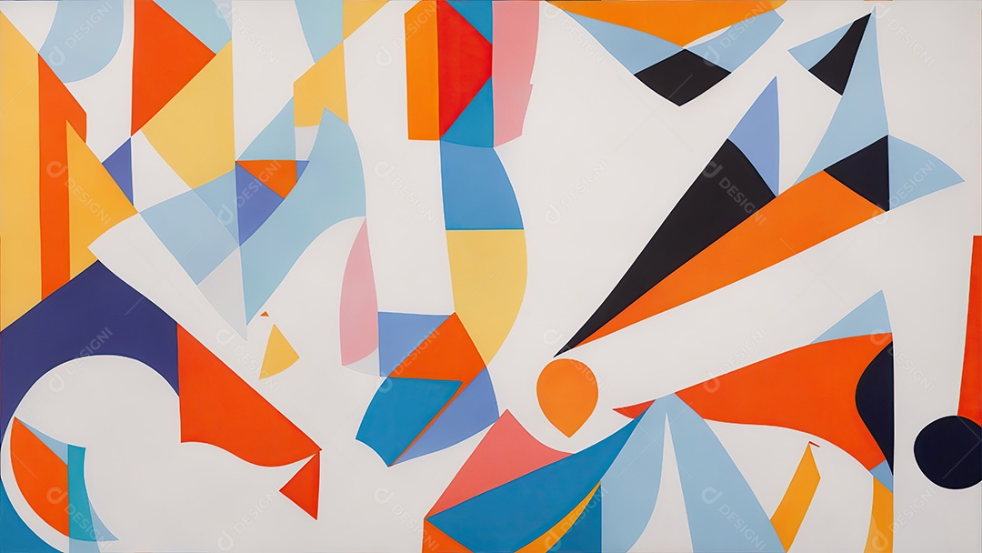 Pintura preenchida com um padrão único de formas e cores