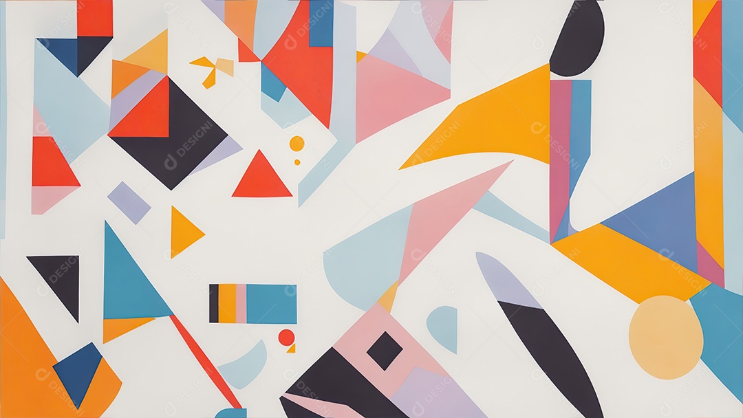 Pintura preenchida com um padrão único de formas e cores