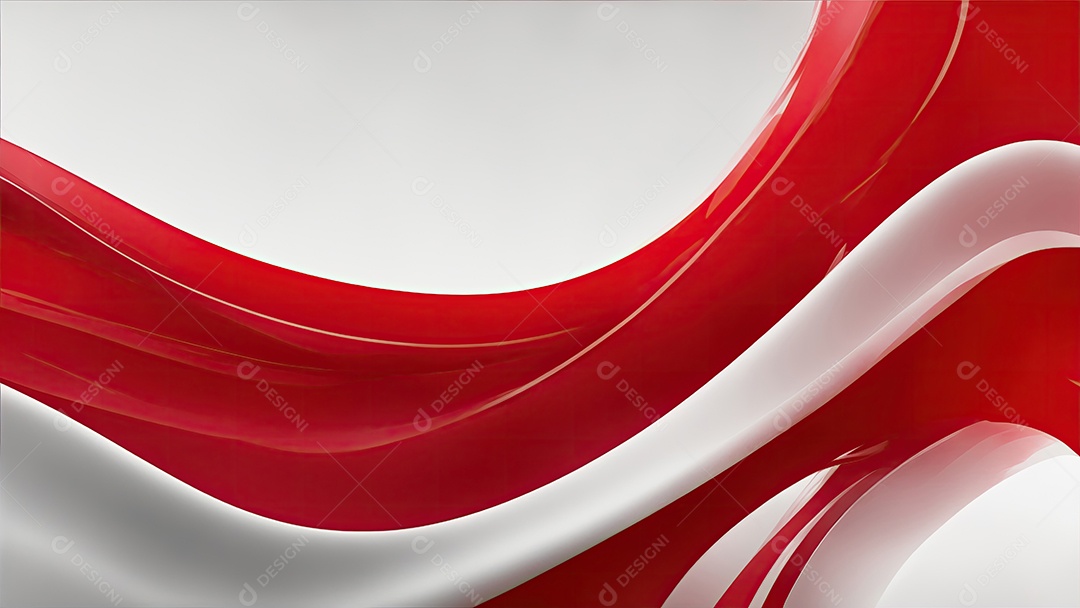 Linhas onduladas vermelhas e brancas fundo abstrato realista