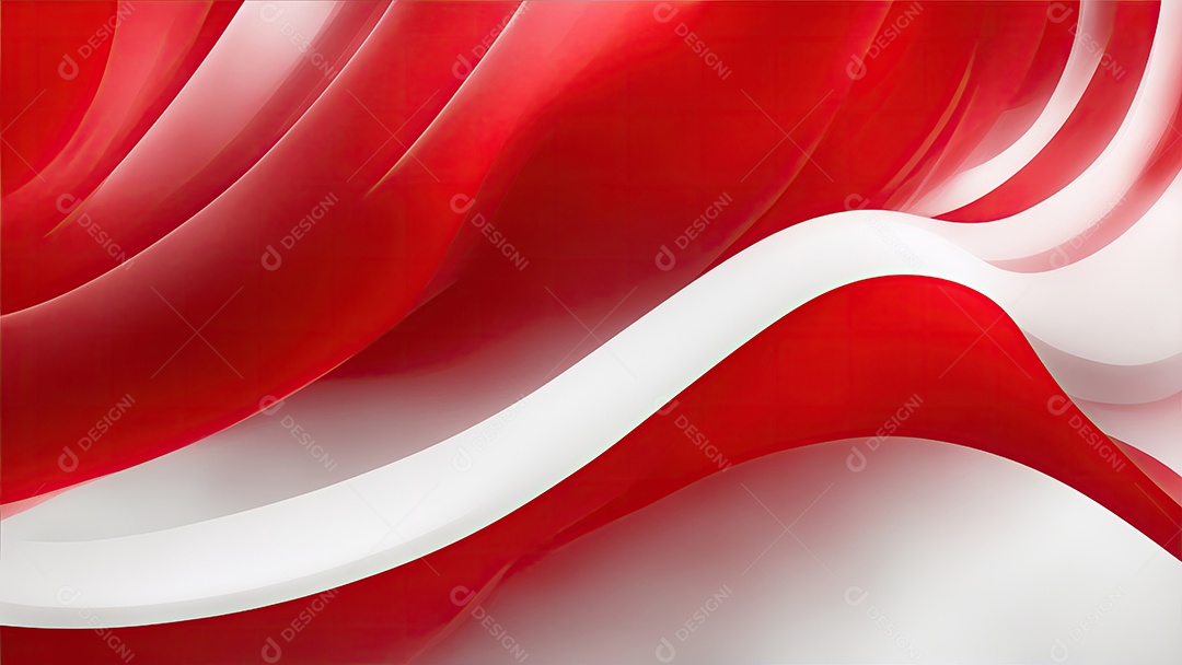 Linhas onduladas vermelhas e brancas fundo abstrato realista