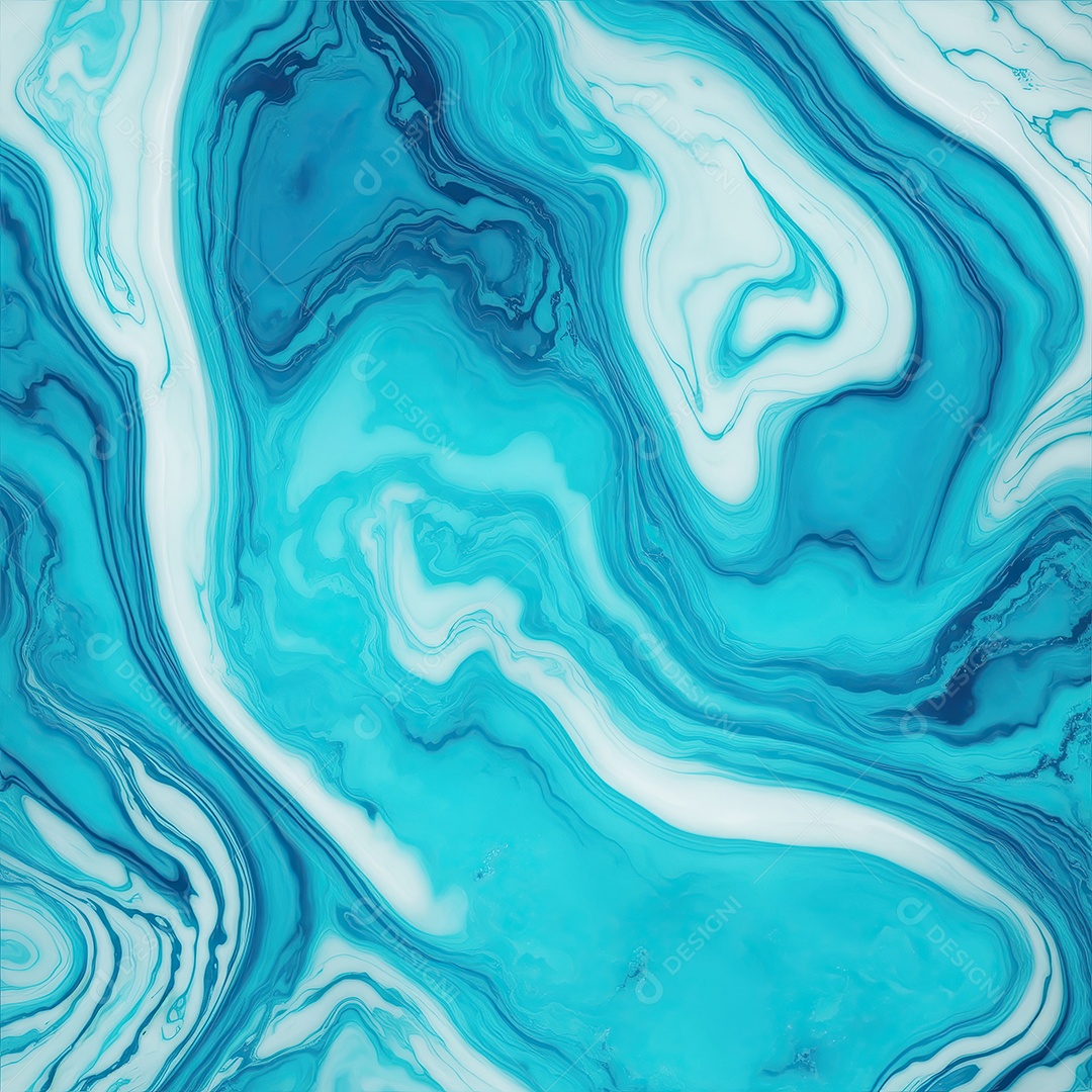 Fundo texturizado de mármore aquoso com padrão ciano e branco