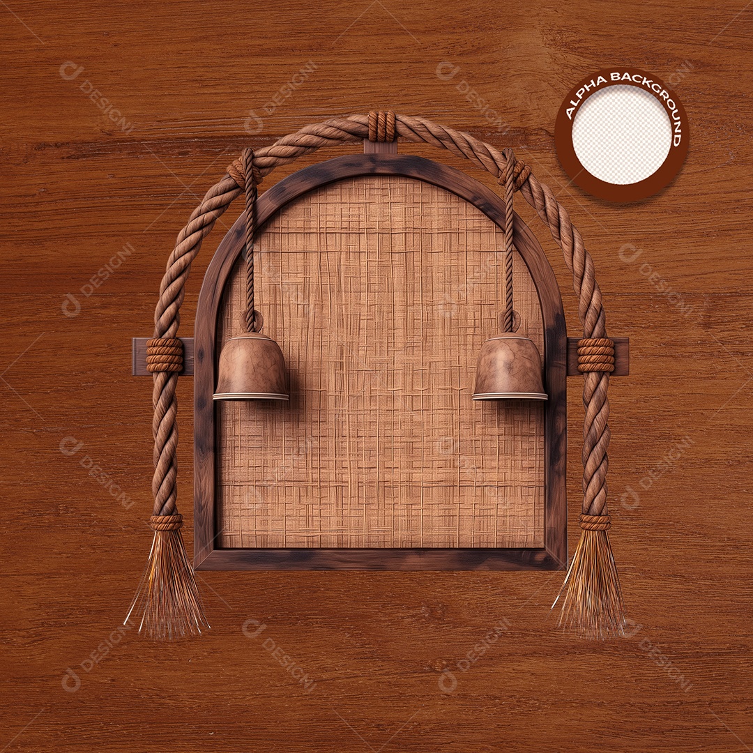 Placa de Madeira com Lâmpadas Elemento 3D para Composição PSD