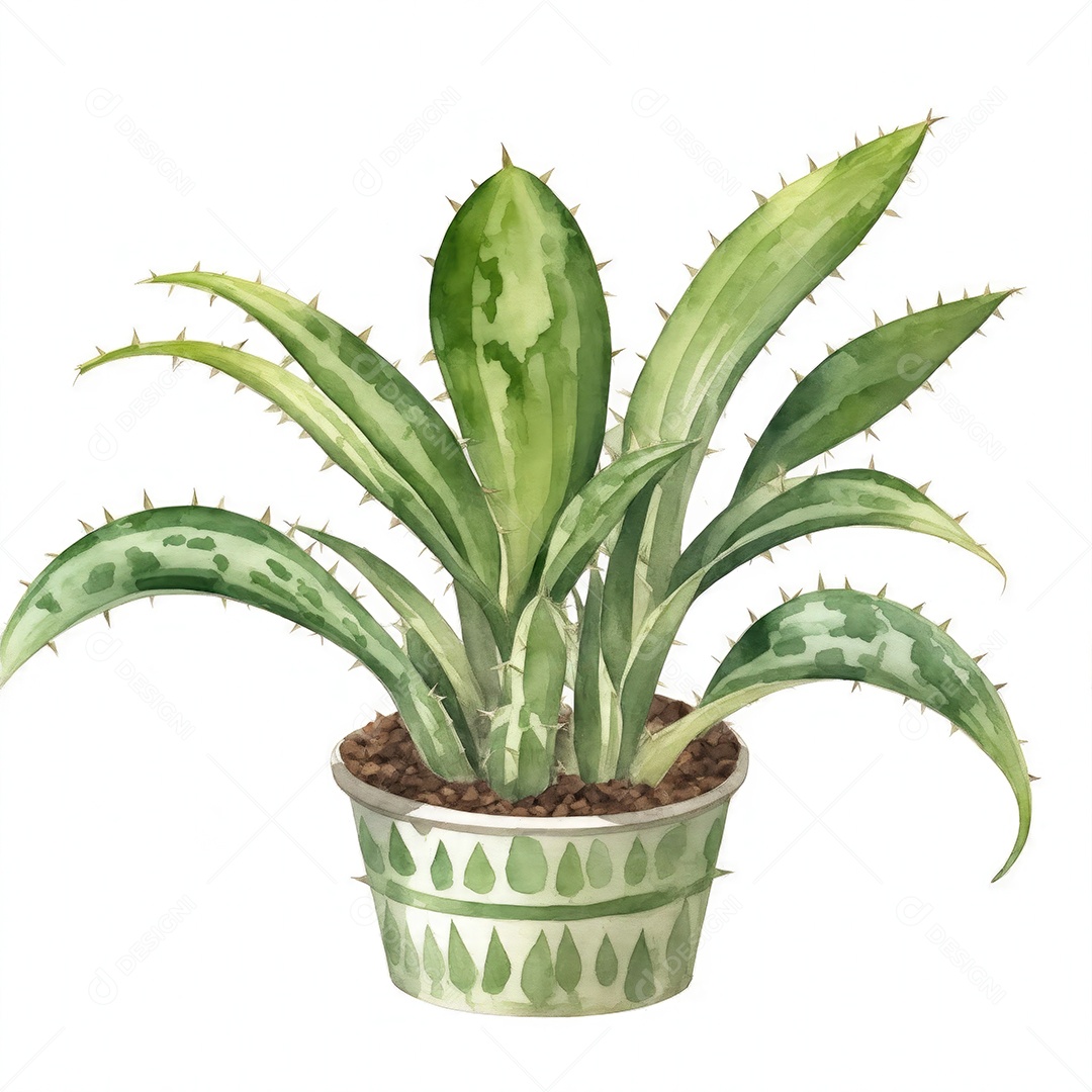 Planta cobra na aquarela