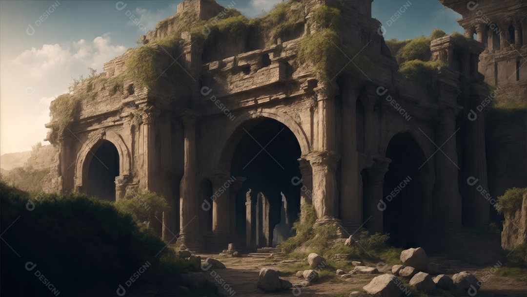 A arquitetura antiga arruinou a natureza e cobre um lugar famoso