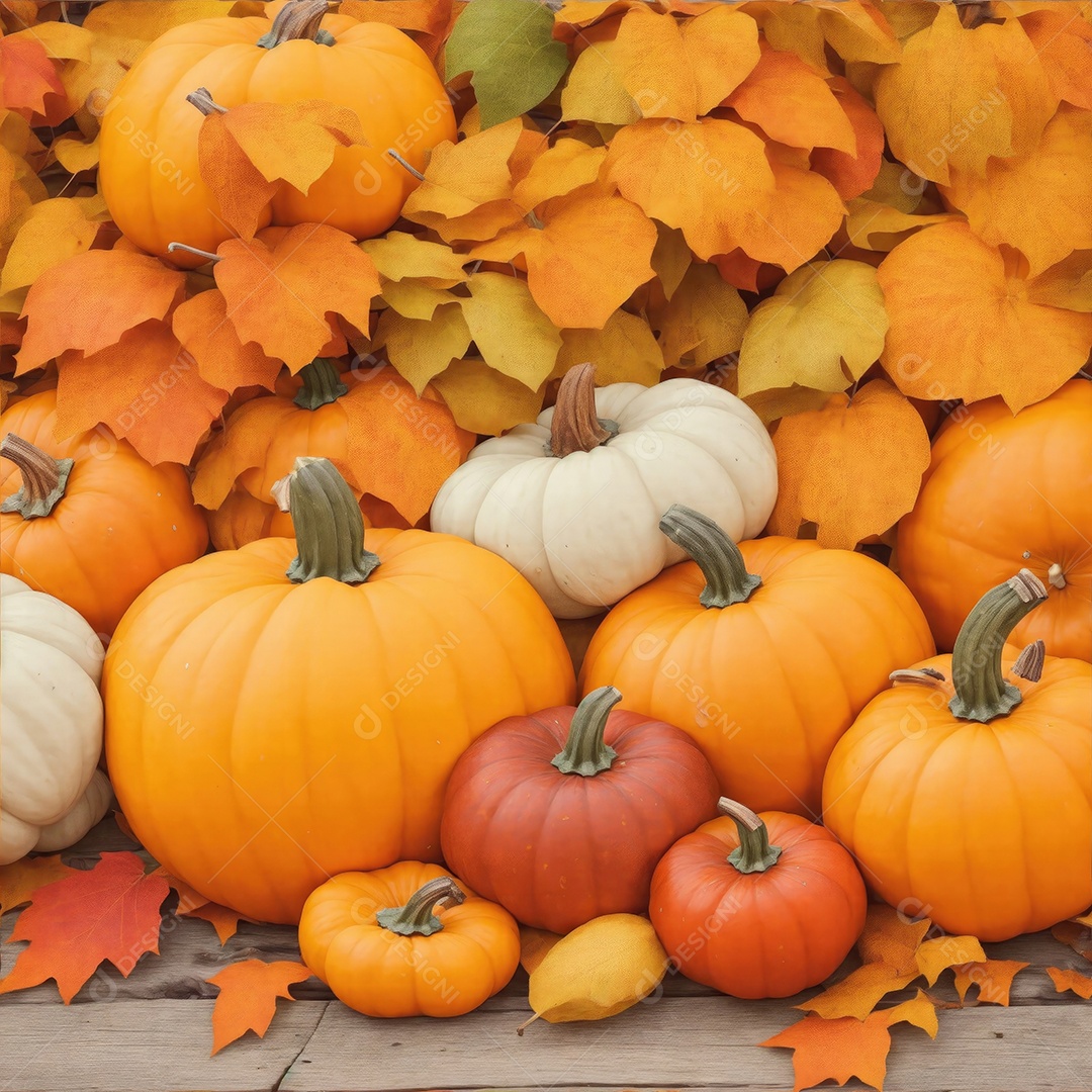 Colheita abundante de fundo de abóboras