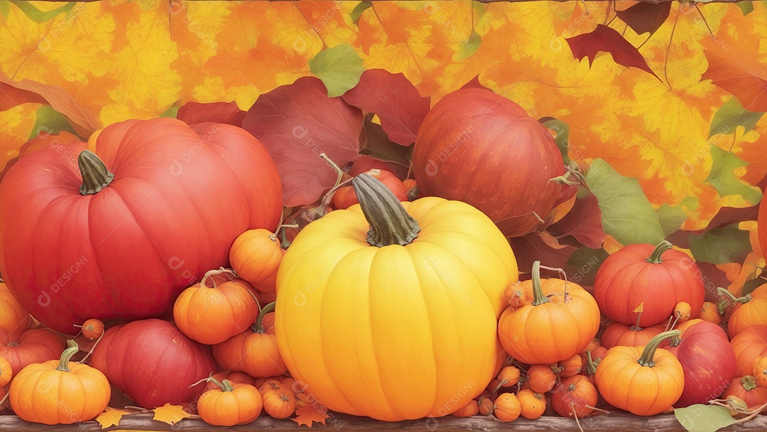 Colheita abundante de fundo de abóboras