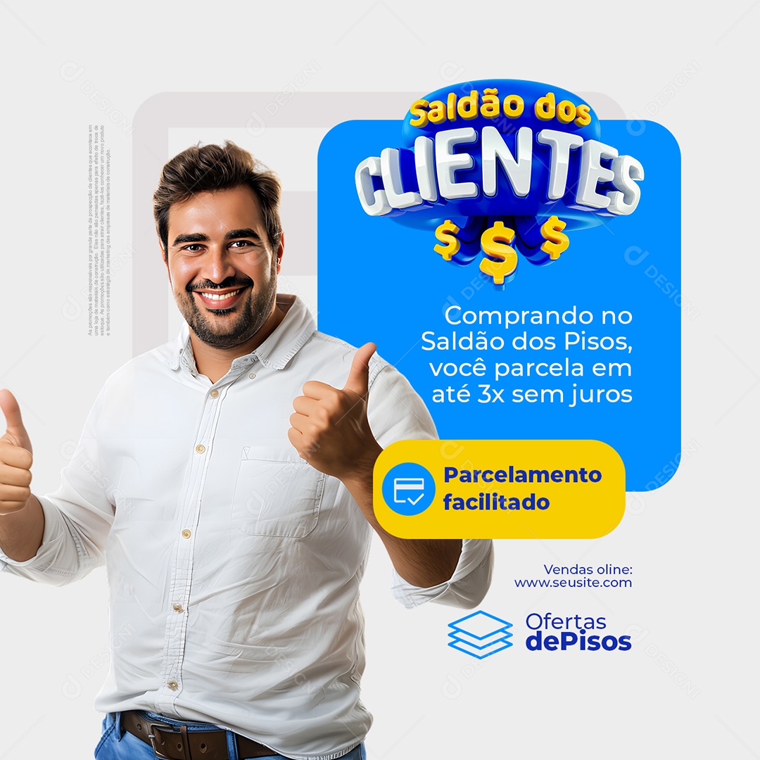 Saldão dos Clientes Construção Parcelelamento Facilitado Social Media PSD Editável