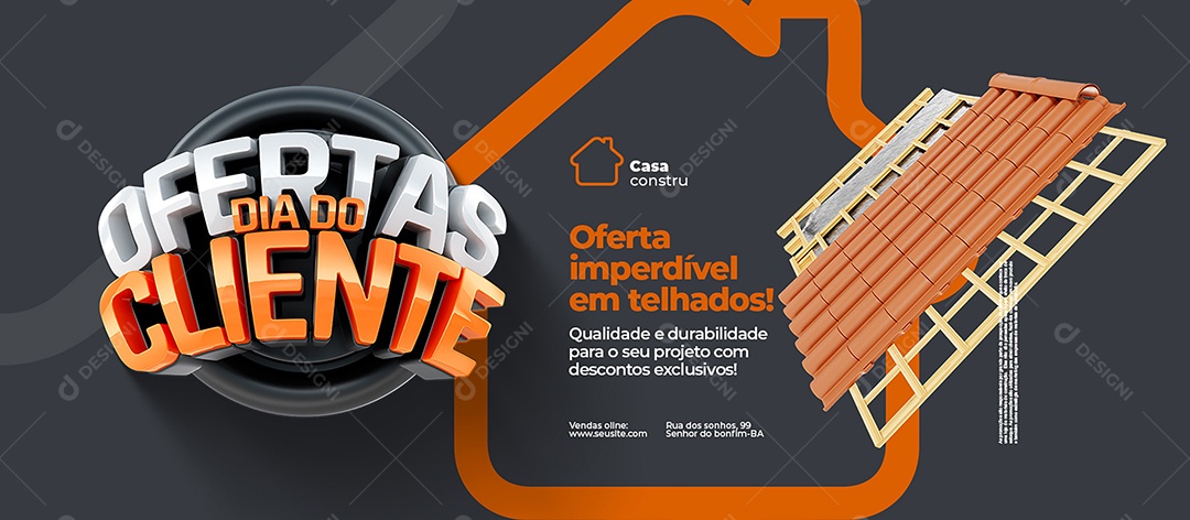 Banner Ofertas Dia do Cliente Construção Oferta Imperdível Social Media PSD Editável