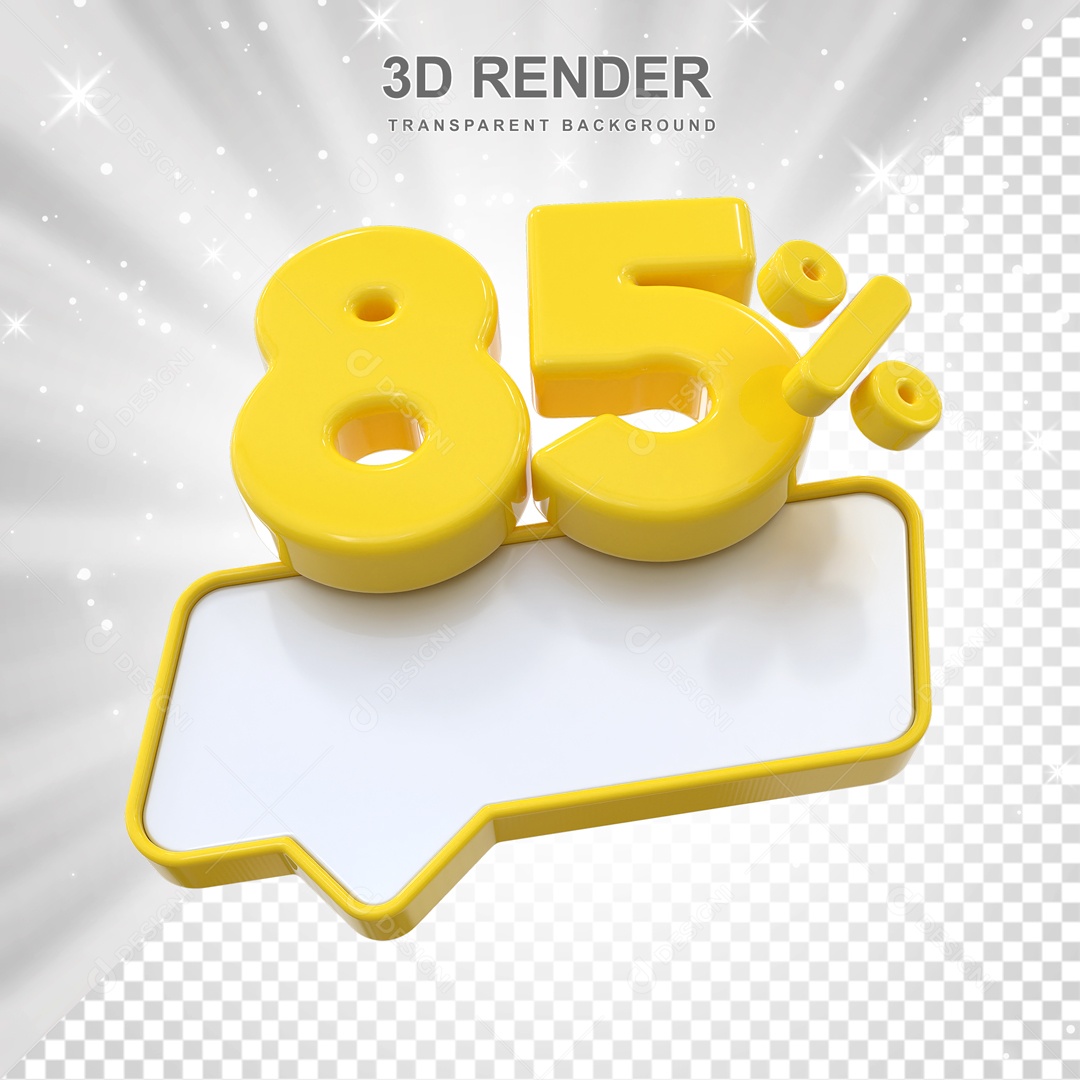 Desconto de 85% Elemento 3D Amarelo para Composição PSD