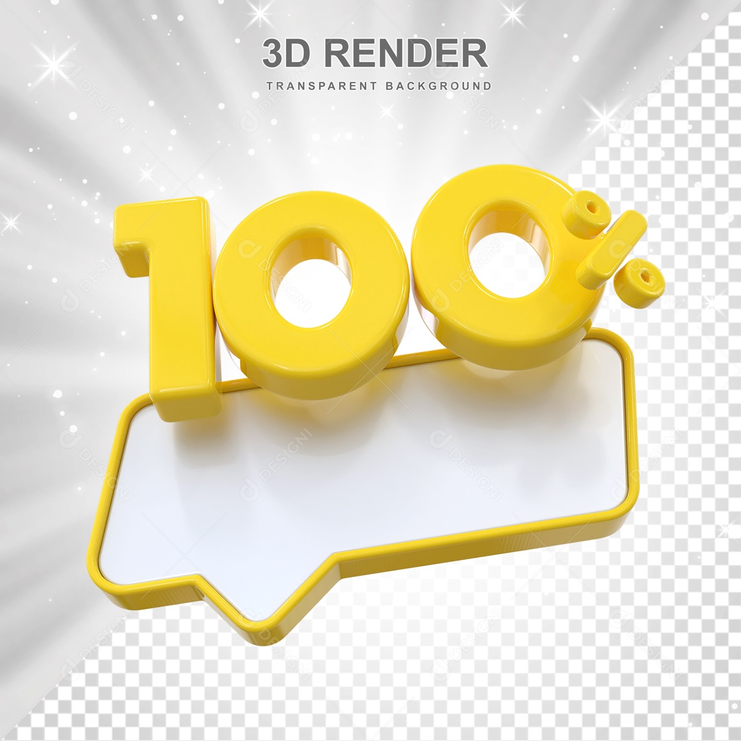 Desconto de 100% Elemento 3D Amarelo para Composição PSD