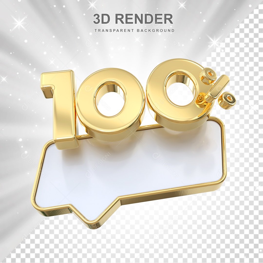 Desconto de 100% Elemento 3D Dourado para Composição PSD