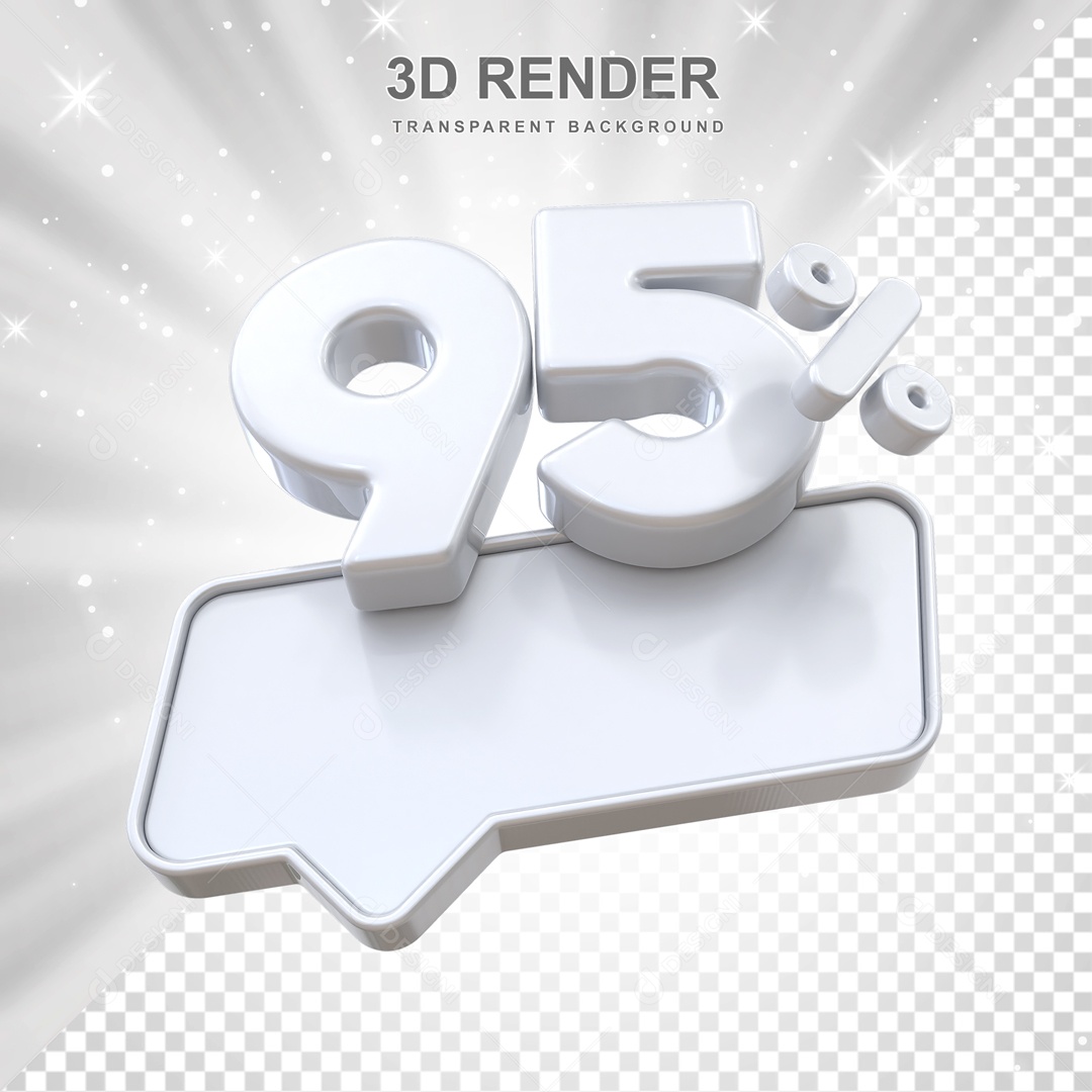 Desconto de 95% Elemento 3D Branco para Composição PSD