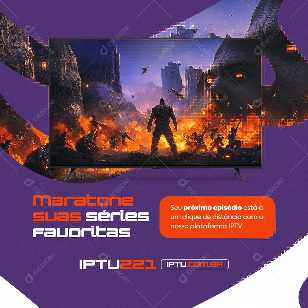 IPTV Maratone suas Séries Favoritas Social Media PSD Editável