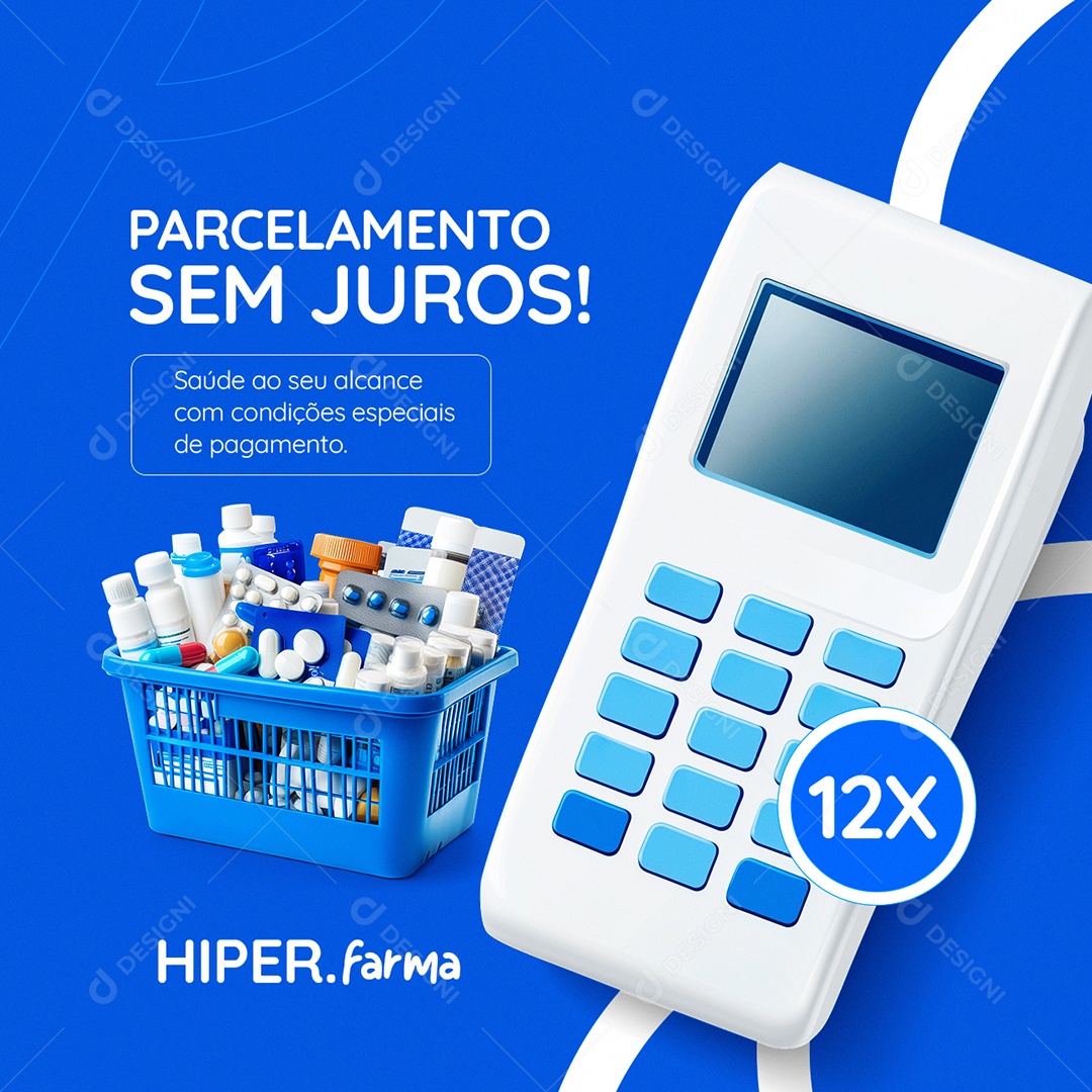 Farmácia Parcelamento Sem Juros Social Media PSD Editável