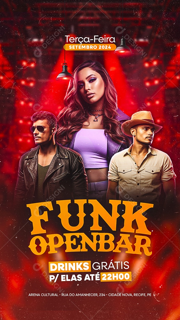 Story Flyer Funk Open Bar Social Media PSD Editável
