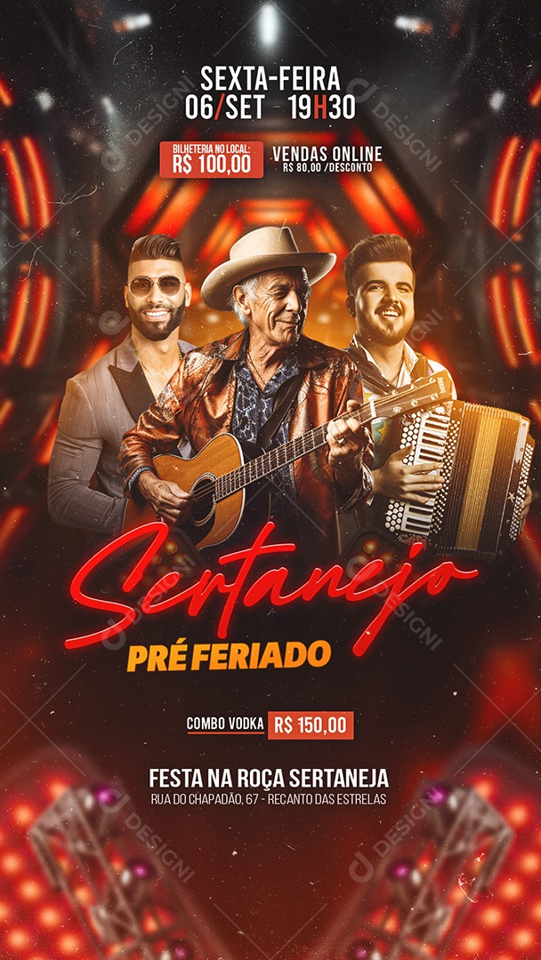 Story Flyer Sertaneha Pré Feriado Social Media PSD Editável