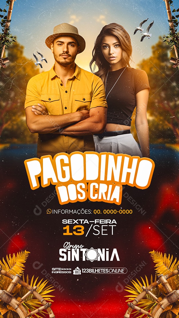 Story Flyer Pagodinho Dos Cria Social Media PSD Editável