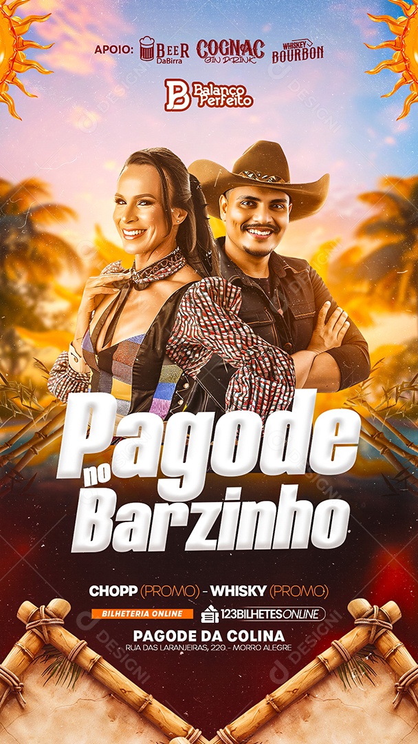 Story Flyer Pagode no Barzinho Social Media PSD Editável