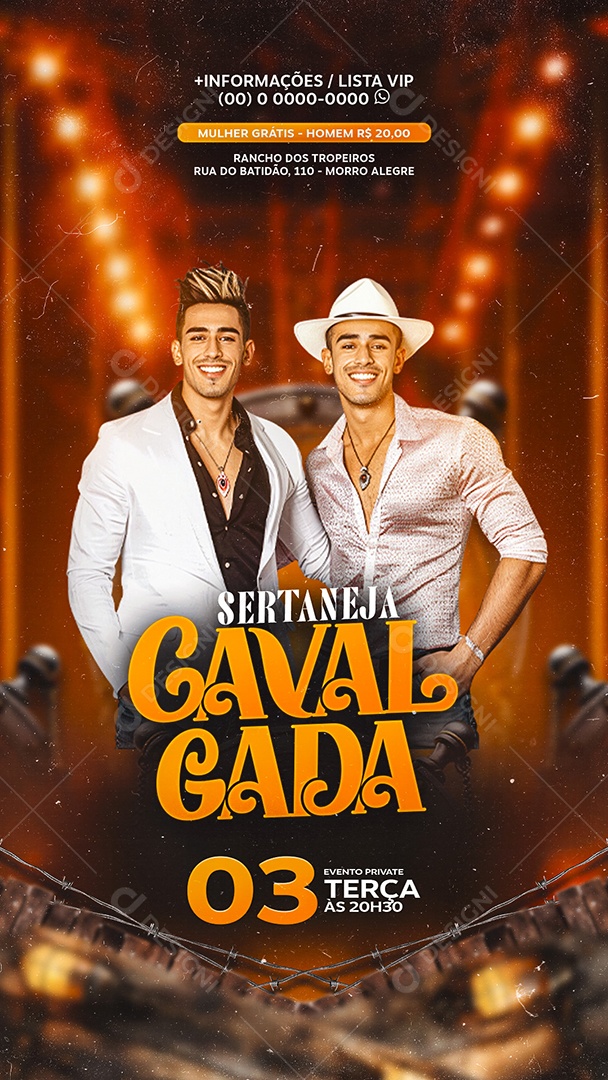 Story Flyer Gospel Sertaneja Calvagada Social Media PSD Editável