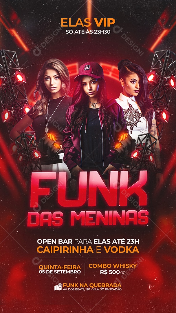 Story Flyer Funk Das Meninas Social Media PSD Editável