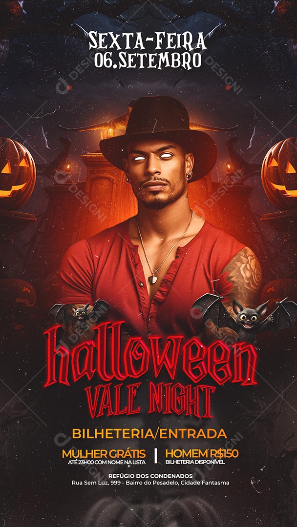 Story Flyer Halloween Vale Night Social Media PSD Editável