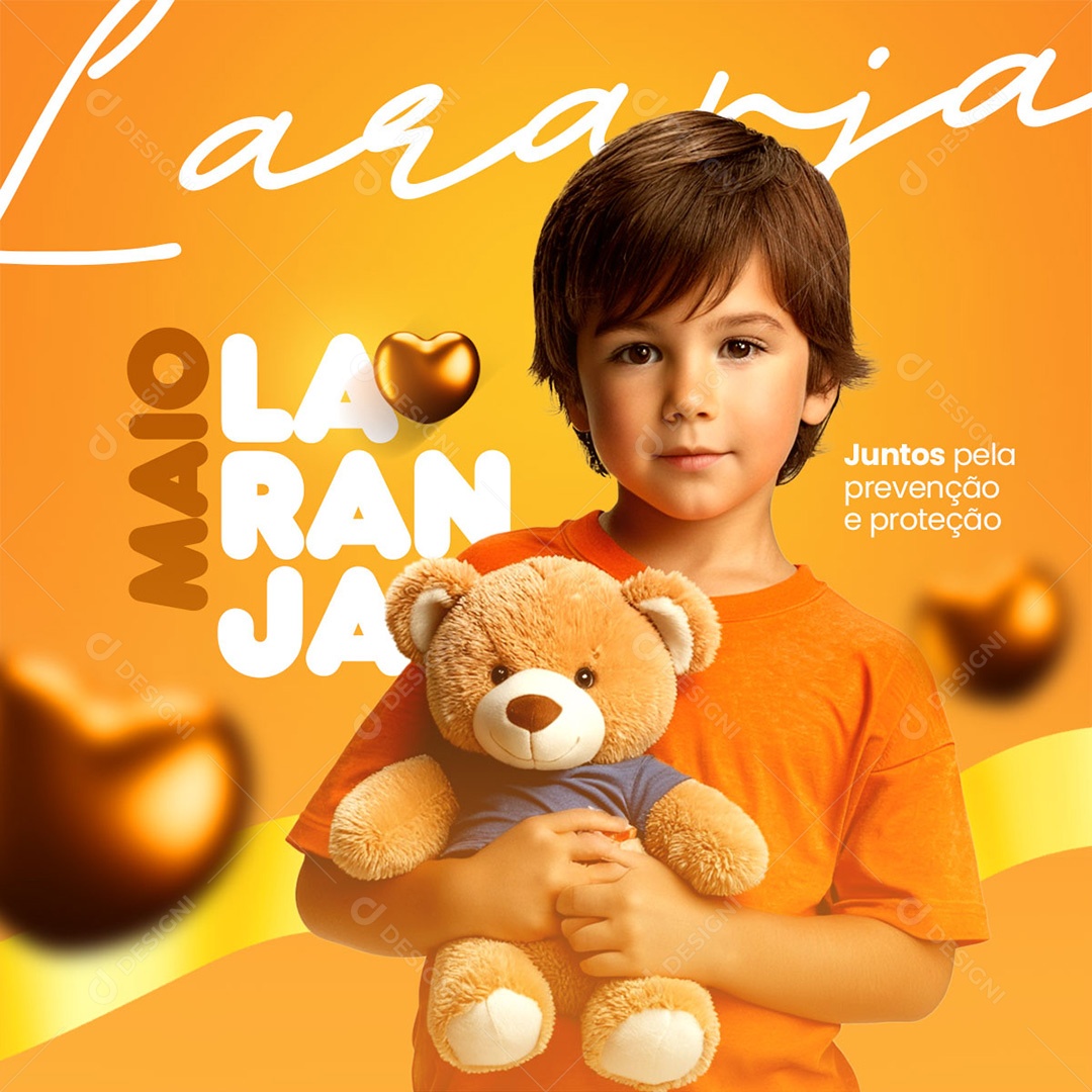 May Orange Together For Prevention and Social Protection Media PSD Editable