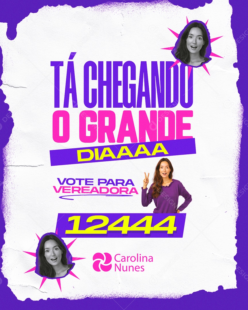 Política Carolina Nunes Tá Chegando o Grande Social Media PSD Editável