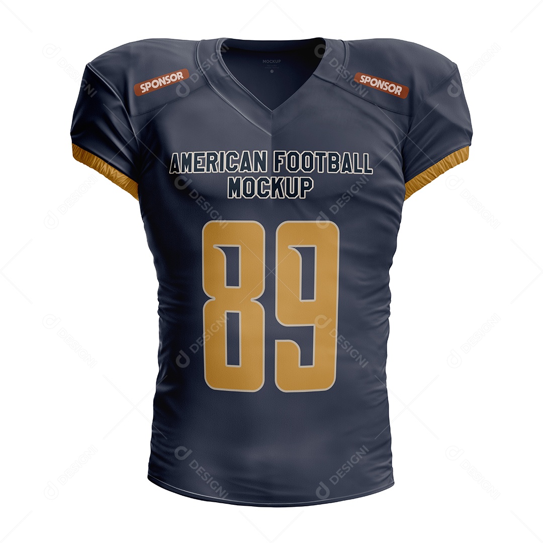 Camisa de Futebol Americano Mockup PSD Editável