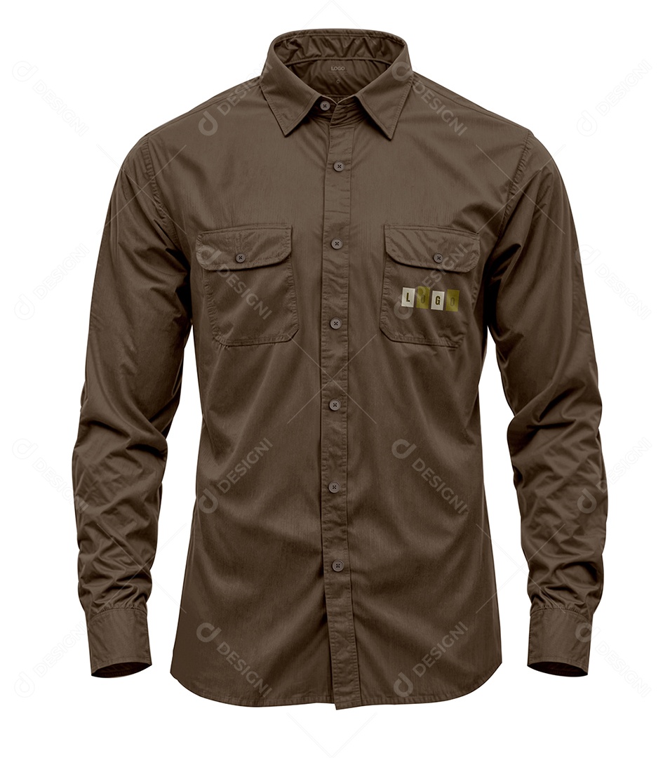 Camisa de Manga Comprida Mockup PSD Editável