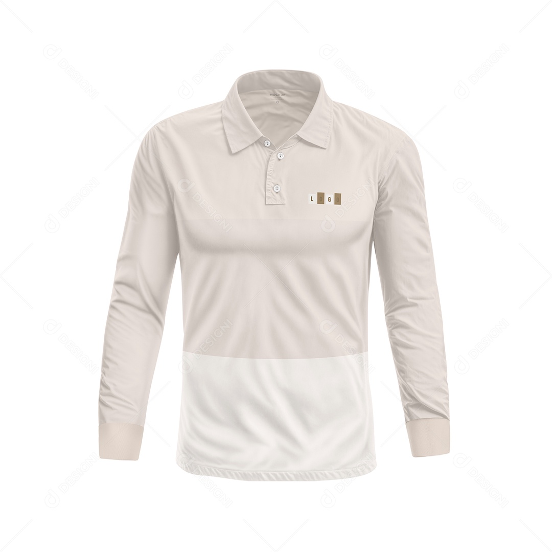 Camisa Polo Manga Longa Mockup PSD Editável