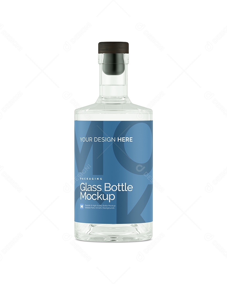 Garrafa de Vidro Mockup PSD Editável