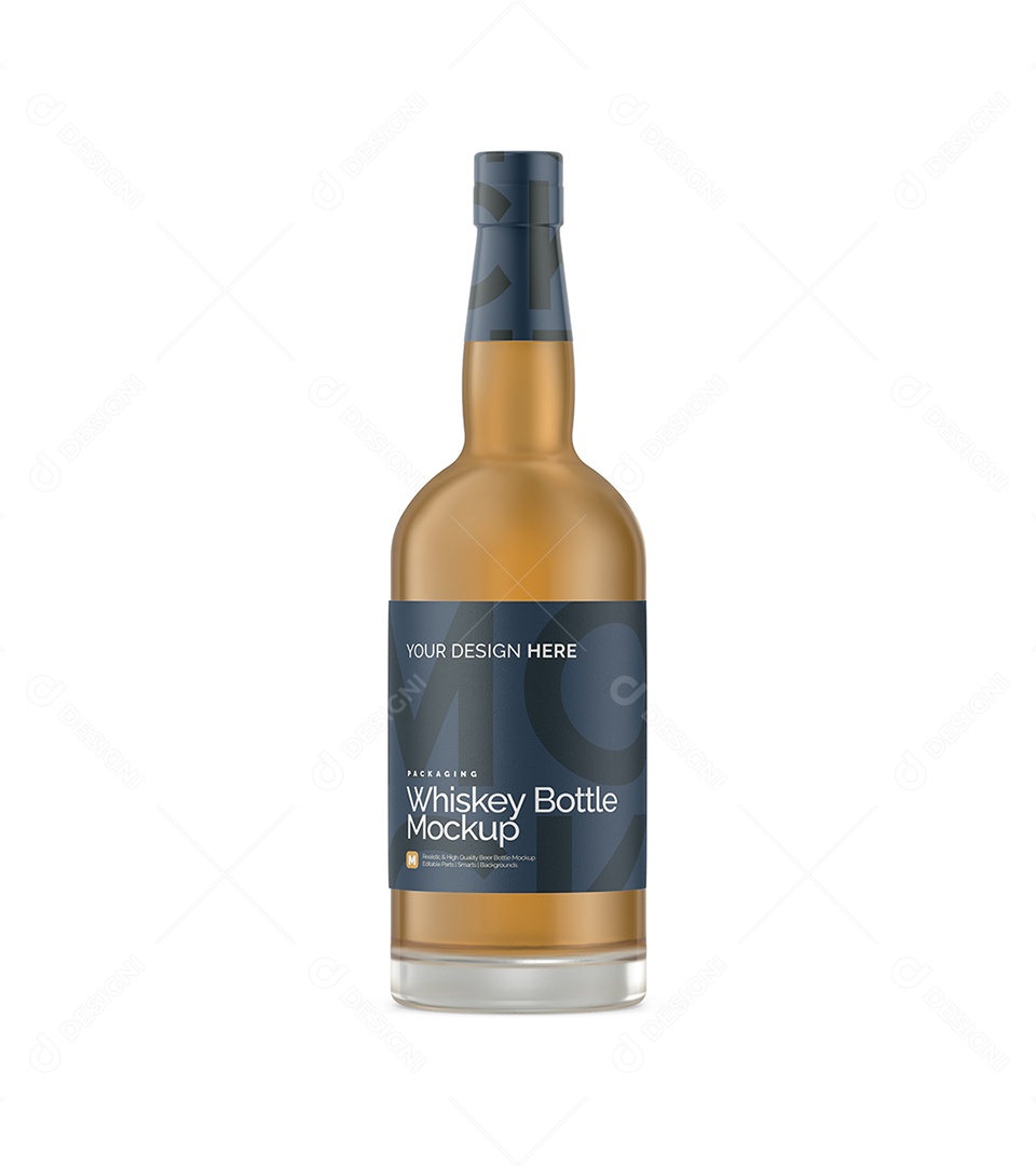 Garrafa de Whiskey Mockup PSD Editável